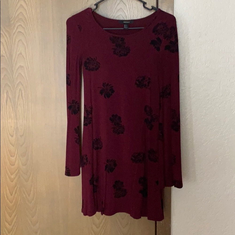 Red boho dress.